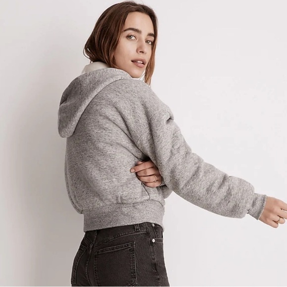NEW Madewell MWL Reversible Puffer Hoodie Jacket XS - Picture 7 of 10